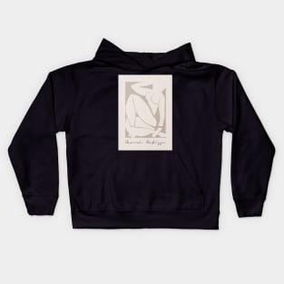 Henri Matisse Blue nude inspired, Neutral art Kids Hoodie